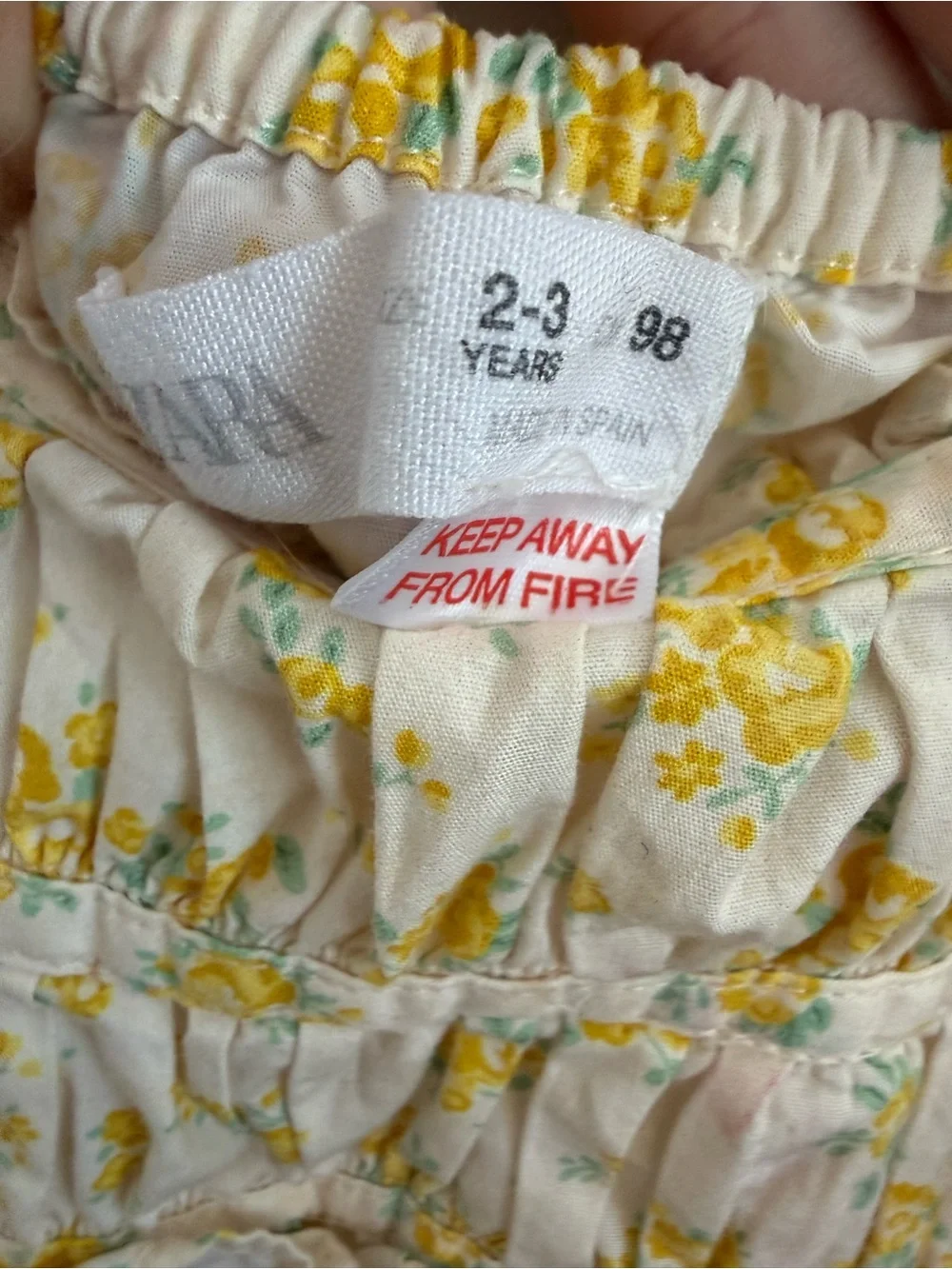 Zara kids Girls Floral Smocked Sundress - Yellow & Cream